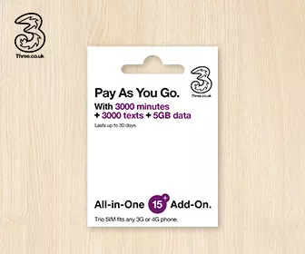 歐洲電話卡 - 3UK 4G/3G 歐洲 5GB 國際數據及電話卡